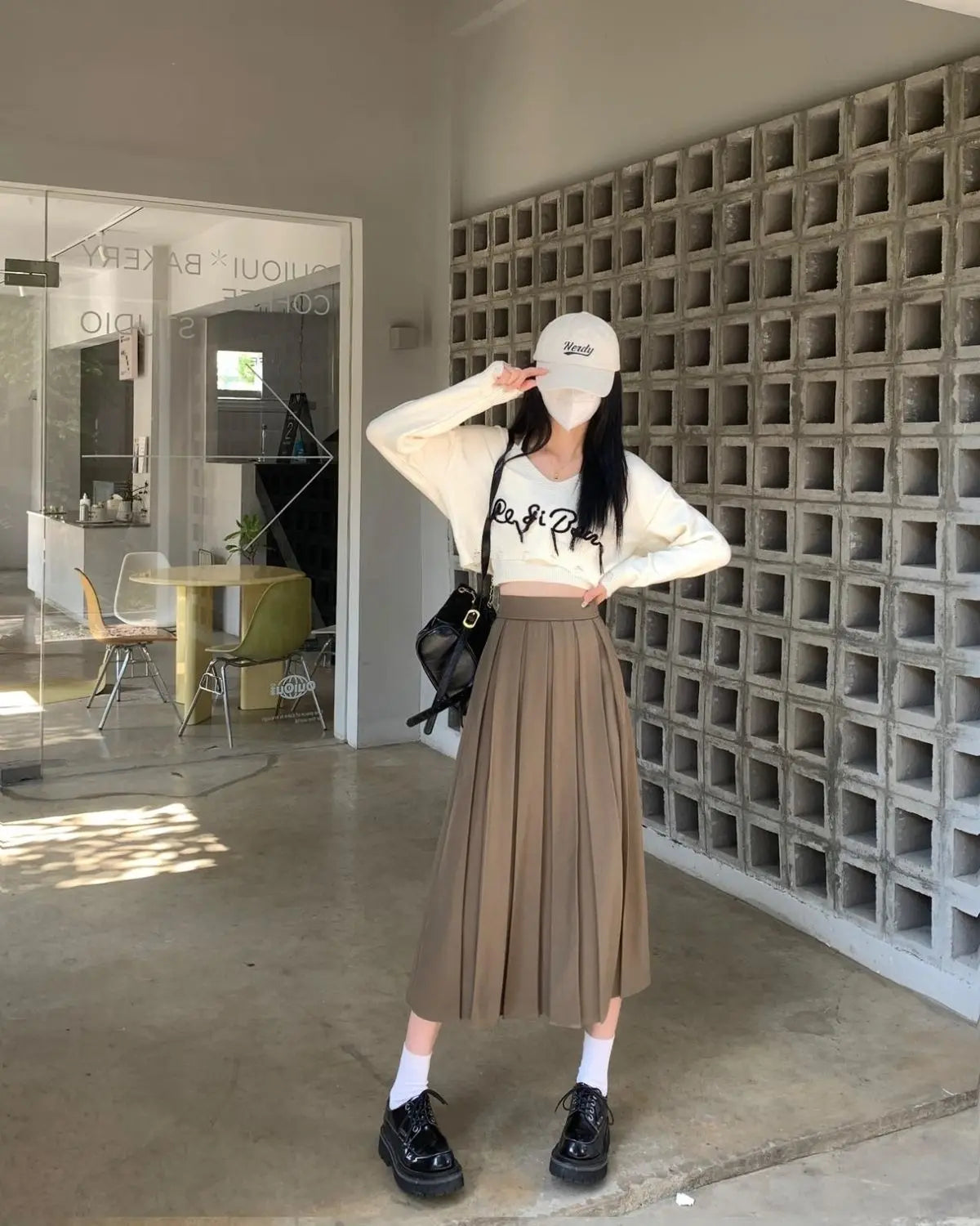 Modest Skirts for Women  Korean Style Long Black Skirt Women's Pleated Skirt Long Skirts for Women Fashion 2023 Dazy  A-LINE