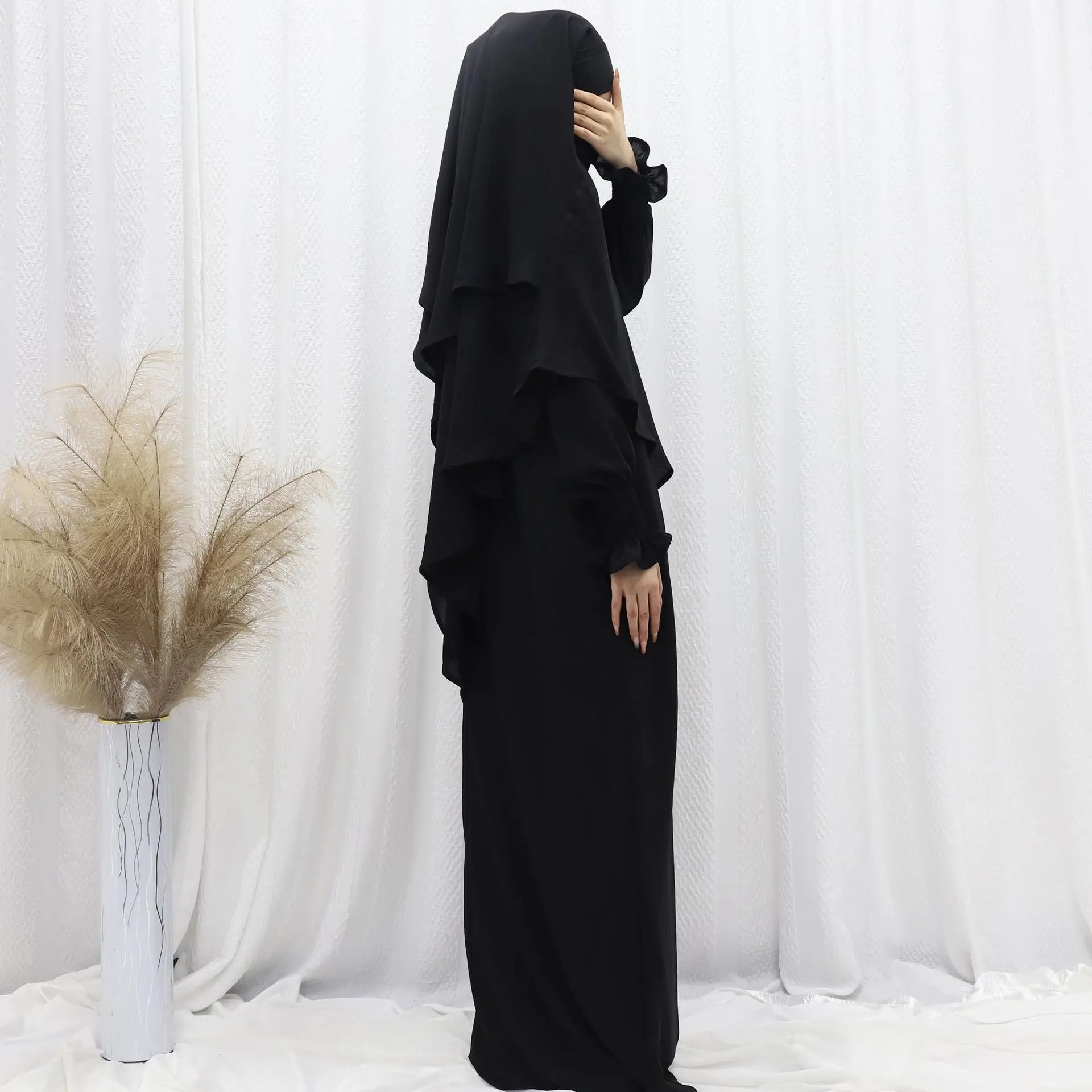 Ramadan Modest Muslim Women Dresses Headscarf Abaya Morocco Kaftan Dubai Turkey Abayas Islam Vestidos Arab Long Robe Jalabiya