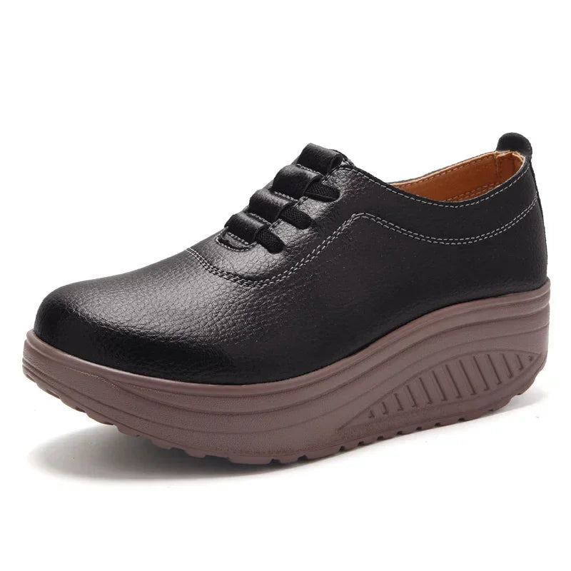 Women's Sneakers PU Leather Platform Thick Bottom Casual Walking Vulcanized Shoes Fashion Female Footwear Zapatillas Mujer